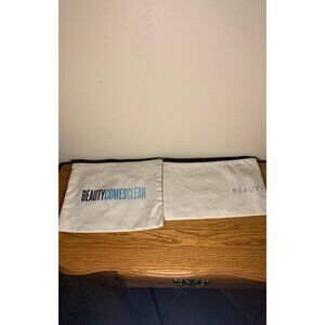 beauty counter Canvas Zippered Makeup/skin Care Bag lot fabric